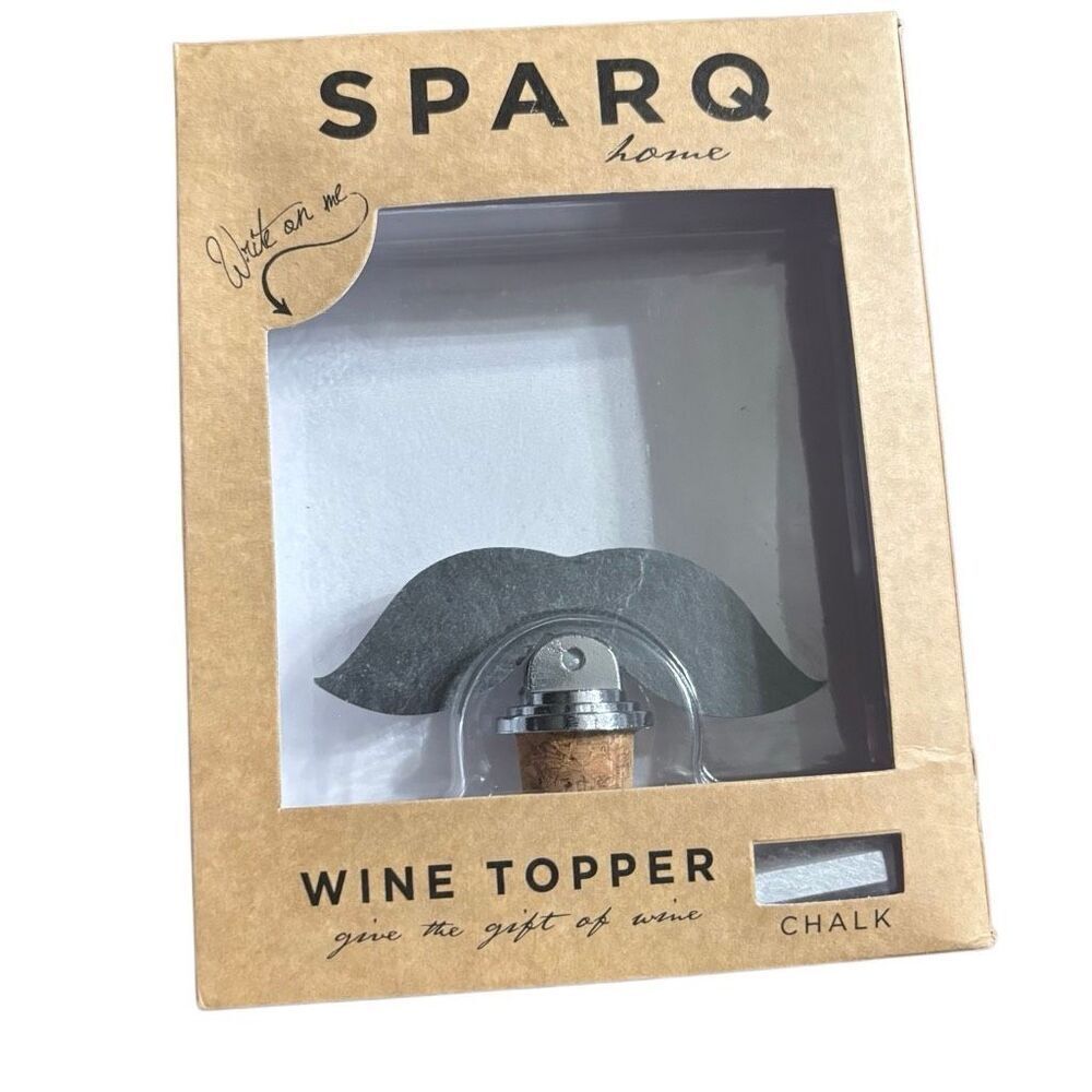 Sparq Home Write On Me Mustache Wine Topper *New*